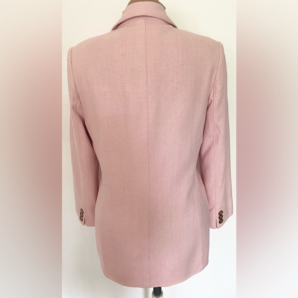 Vintage 90s CARLISLE Silk Blazer *Size 12* Pink Tailored Preppy Career Jacket - Picture 6 of 9